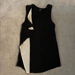 Ann Taylor cream and black rayon tank